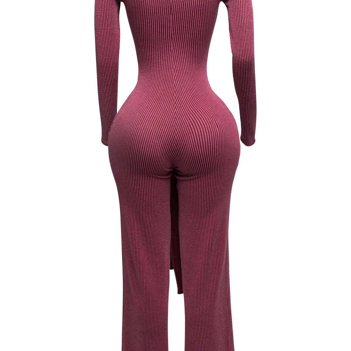Front Tie Ribbed Jumpsuit