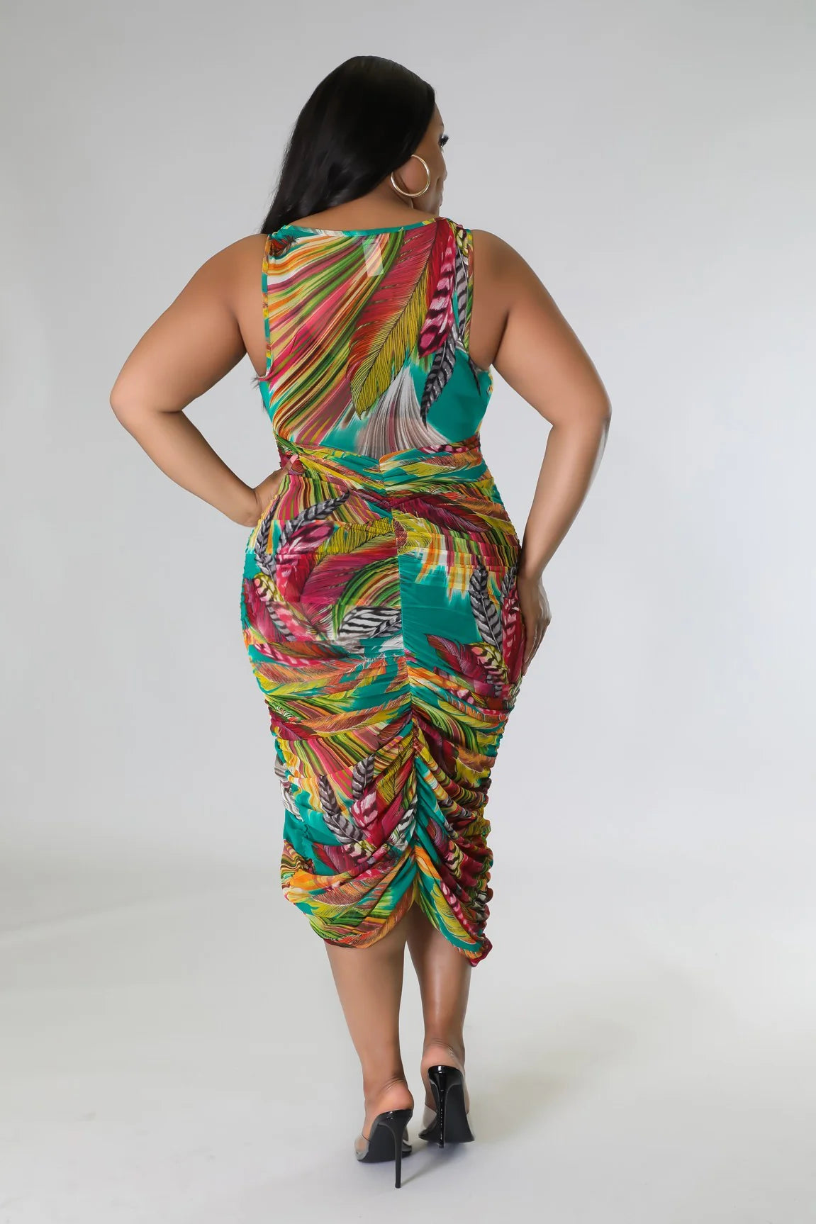Sheer Plus Midi Dress