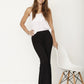 drawstring ruffle wide leg pants