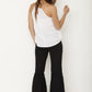 drawstring ruffle wide leg pants