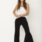 drawstring ruffle wide leg pants