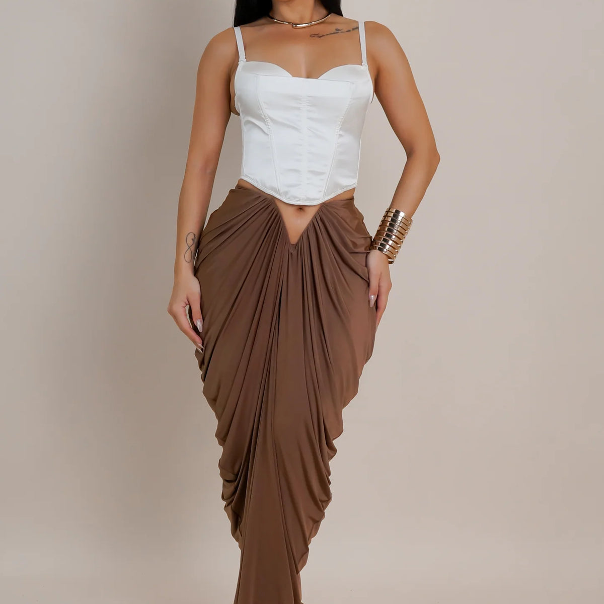 Draped Down Skirt