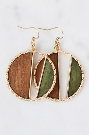 Multicolor Boho Wood Earrings