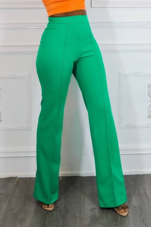 High Waisted Wide Legged Pintuck Pants