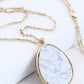 Natural Stone Teardrop Pendant Necklace