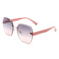 Oversize Square Geometric Rimless Sunglasses