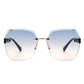 Oversize Square Geometric Rimless Sunglasses