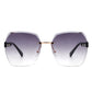 Oversize Square Geometric Rimless Sunglasses