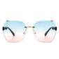 Oversize Square Geometric Rimless Sunglasses