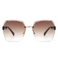 Oversize Square Geometric Rimless Sunglasses