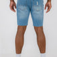 Distressed Stretch Denim Shorts