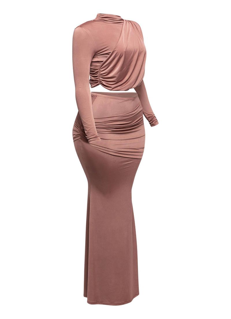 Shirring Detailed Skirt Set