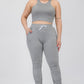 Plus Size Crop Tank Top & Ruched Pants Set
