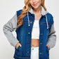 Women's Denim  Jacket with Fleece Hoodies