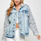 Women's Denim  Jacket with Fleece Hoodies