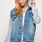 Women's Denim  Jacket with Fleece Hoodies