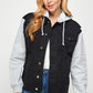 Women's Denim  Jacket with Fleece Hoodies