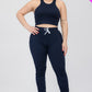 Plus Size Crop Tank Top & Ruched Pants Set