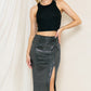 High Waist Sequin Skirt