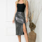 High Waist Sequin Skirt