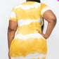 PLUS Size Stripe Tie-Dye Printed Midi Dress