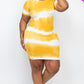 PLUS Size Stripe Tie-Dye Printed Midi Dress