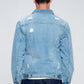 Men's Denim Jacket with Distressed