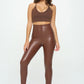 High Waist PU Leather Corset Cincher  Pants