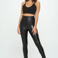 High Waist PU Leather Corset Cincher  Pants