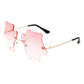 Kids Rimless Panda Colored Children Sunglasses