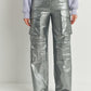 Metallic Cargo Pants