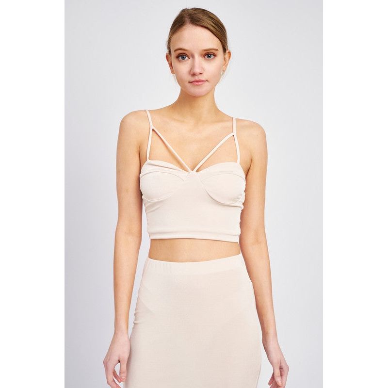 LATICCE FRONT CROPPED CAMI