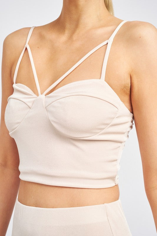 LATICCE FRONT CROPPED CAMI