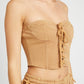 FRENCH TERRY STRAPLESS BUSTIER TOP