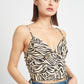 ZEBRA PRINT RUCHED CORSET TOP