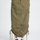 RUCHED MIDI CARGO SKIRT