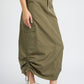 RUCHED MIDI CARGO SKIRT