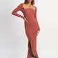 HALTER NECK MAXI DRESS WITH SLIT