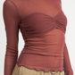 CREW NECK SHEER BUST TOP