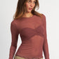 CREW NECK SHEER BUST TOP