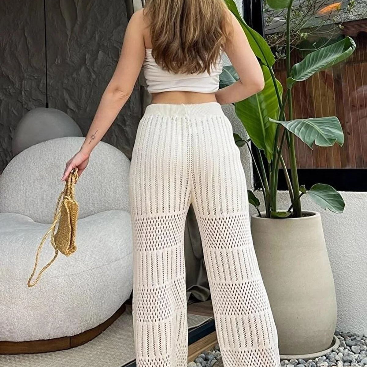 Openwork Knitwear Pants