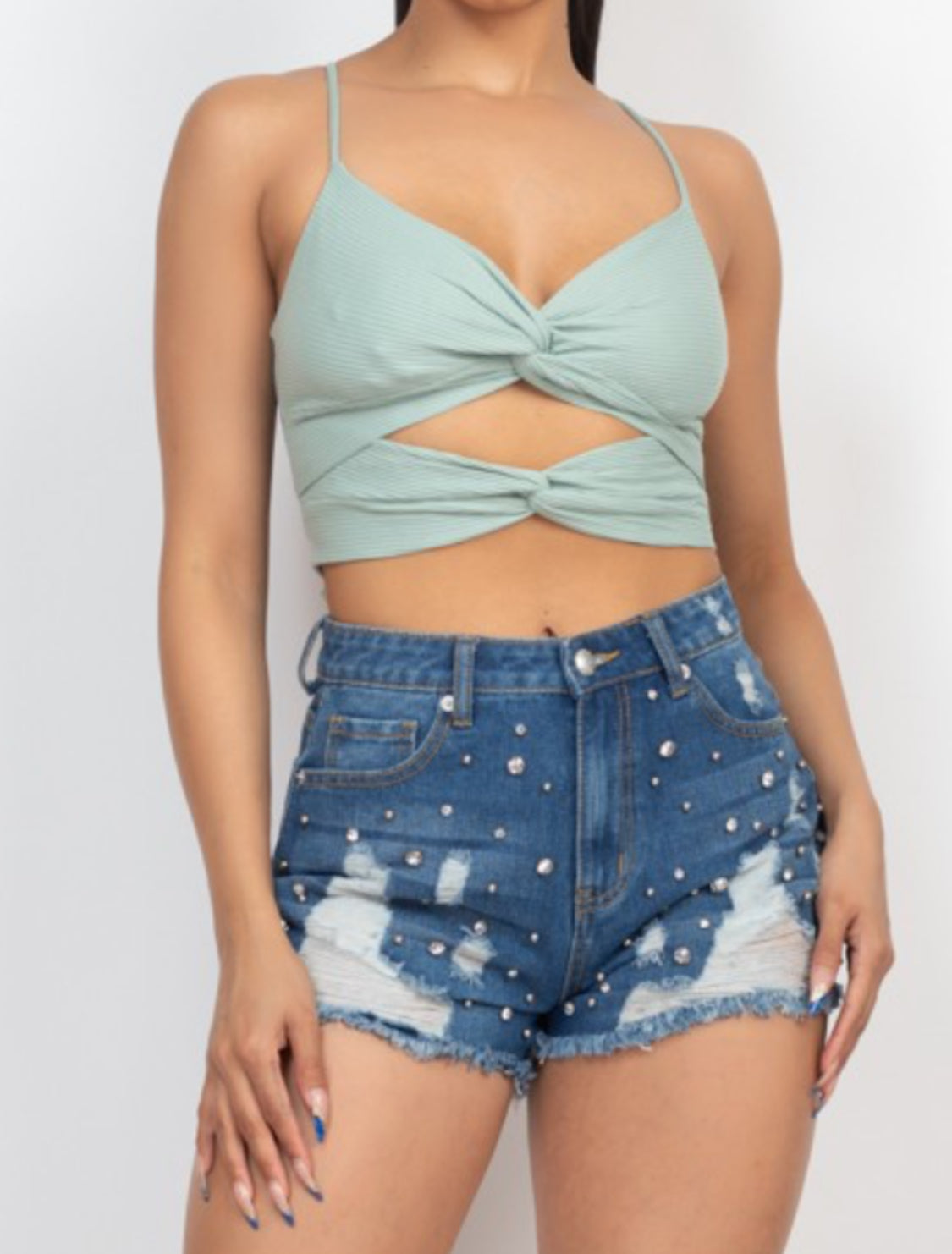 Front Twist Cut Out Cami Top