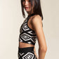 PATTERNED KNIT CROP TANK WITH SKIRT SET