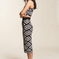 PATTERNED KNIT CROP TANK WITH SKIRT SET