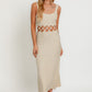 Square Neck Sleeveless Crochet Midi Dress