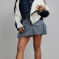 Denim and Knit Multi Fabric Jacket