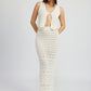 FITTED CROCHET MAXI SKIRT WITH SLIT