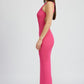 OPEN BACK MAXI KNIT DRESS