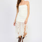 LACE TUBE DRESS WTIH RUFFLE DETAIL