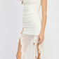 LACE TUBE DRESS WTIH RUFFLE DETAIL